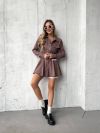 Костюм (жакет та спідниця-шорти) мокко №98597 - фото 7
