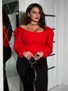 Блуза-корсет червона №98607 - фото 3