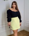 Спідниця на запах міні жовта №98620 - фото 1