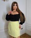 Спідниця на запах міні жовта №98620 - фото 4