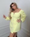 Спідниця на запах міні жовта №98620 - фото 5