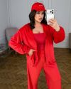 Велюровий спорт костюм червоний №98655 - фото 7