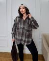 Стильна сорочка в клітинку шоколад №98783 - фото 1