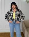 Стильна сорочка в клітинку чорна №98786 - фото 4