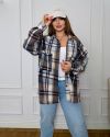 Стильна сорочка в клітинку коричнево-блакитна №98787 - фото 1