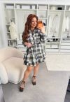 Сукня бежева в синю клітинку №98803 - фото 3