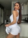 Базова,спортивна сукня-комбінезон біла №98893 - фото 8