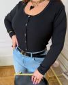 Весняна базова кофта чорна №99101 - фото 4