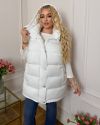 Жилет зі зйомним капюшоном молочний №99208 - фото 7