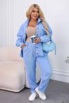 Вельветовий костюм блакитний №99222 - фото 1