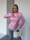 Блуза з шовку рожева №99230 - фото 5