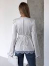 Блуза з шовку молочна №99231 - фото 2