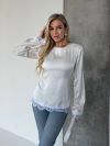 Блуза з шовку молочна №99231 - фото 6