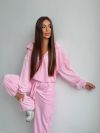 Велюровий Костюм трійка рожевий №99254 - фото 3