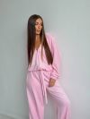 Велюровий Костюм трійка рожевий №99254 - фото 7