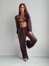 Велюровий Костюм трійка шоколад №99256 - фото 2