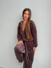 Велюровий Костюм трійка шоколад №99256 - фото 3