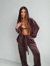 Велюровий Костюм трійка шоколад №99256 - фото 4