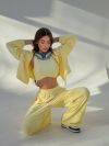Велюровий костюм трійка лимон №99262 - фото 1