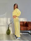 Велюровий костюм трійка лимон №99262 - фото 2