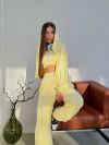 Велюровий костюм трійка лимон №99262 - фото 6