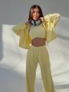 Велюровий костюм трійка лимон №99262 - фото 7