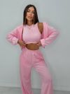 Велюровий костюм трійка рожевий №99263 - фото 2