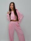 Велюровий костюм трійка рожевий №99263 - фото 5