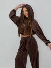 Велюровий костюм трійка шоколад №99265 - фото 2