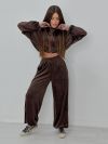 Велюровий костюм трійка шоколад №99265 - фото 6