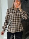 Сорочка в клітинку беж №99273 - фото 5