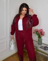 Трендовий костюм з штанами,класна кофта летучка бордо №99275 - фото 2