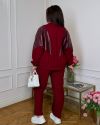 Трендовий костюм з штанами,класна кофта летучка бордо №99275 - фото 7