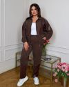 Трендовий костюм з штанами,класна кофта летучка шоколад №99277 - фото 1