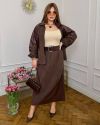Трендовий костюм з спідницею,класна кофта летучка шоколад №99280 - фото 3