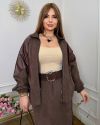 Трендовий костюм з спідницею,класна кофта летучка шоколад №99280 - фото 5
