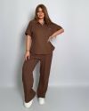 Стильний комфортний костюм шоколад №99324 - фото 2