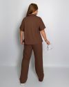 Стильний комфортний костюм шоколад №99324 - фото 3