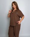 Стильний комфортний костюм шоколад №99324 - фото 5