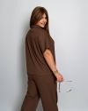 Стильний комфортний костюм шоколад №99324 - фото 6