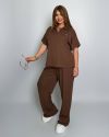Стильний комфортний костюм шоколад №99324 - фото 7