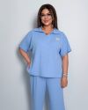 Стильний комфортний костюм блакитний №99325 - фото 4