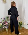 Стильний прогулянковий костюм зі льону «Бохо» чорний №99329 - фото 4