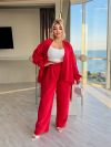 Брючний костюм двійка червоний №99403 - фото 5