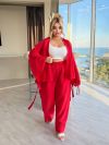 Брючний костюм двійка червоний №99403 - фото 7