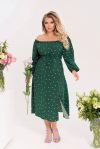 Сукня в горох зелена №99424 - фото 1
