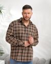 Чоловіча сорочка в клітинку бежева №99539 - фото 7