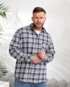 Чоловіча сорочка в клітинку джинс №99540 - фото 5