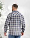 Чоловіча сорочка в клітинку джинс №99540 - фото 7