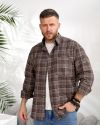 Чоловіча сорочка в клітинку шоколад №99541 - фото 1
